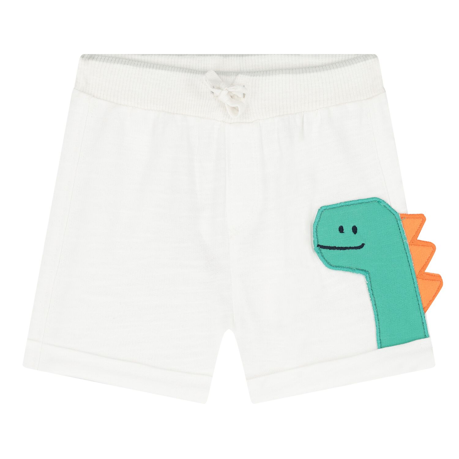 Baby Boys White Dinosaur Shorts, 2, hi-res image number null