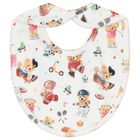 طقم ملابس القطن باللون العاجي على شكل دب مرح, 1, hi-res