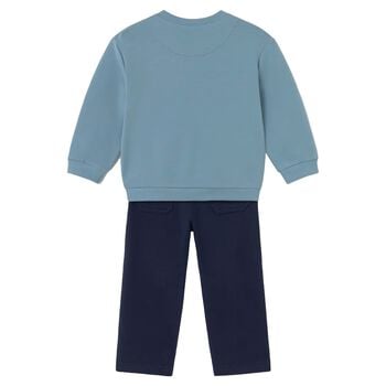 Younger Boys Blue & Navy Blue Trousers Set