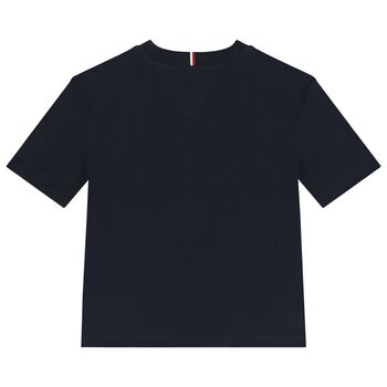 Boys Navy Blue Striped T-Shirt