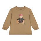 Baby Boys Beige Polo Bear Long Sleeve Top, 1, hi-res
