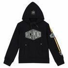 Boys Black Logo Hooded Top, 1, hi-res