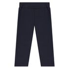 Baby Boys White & Navy Blue Trousers Set, 1, hi-res