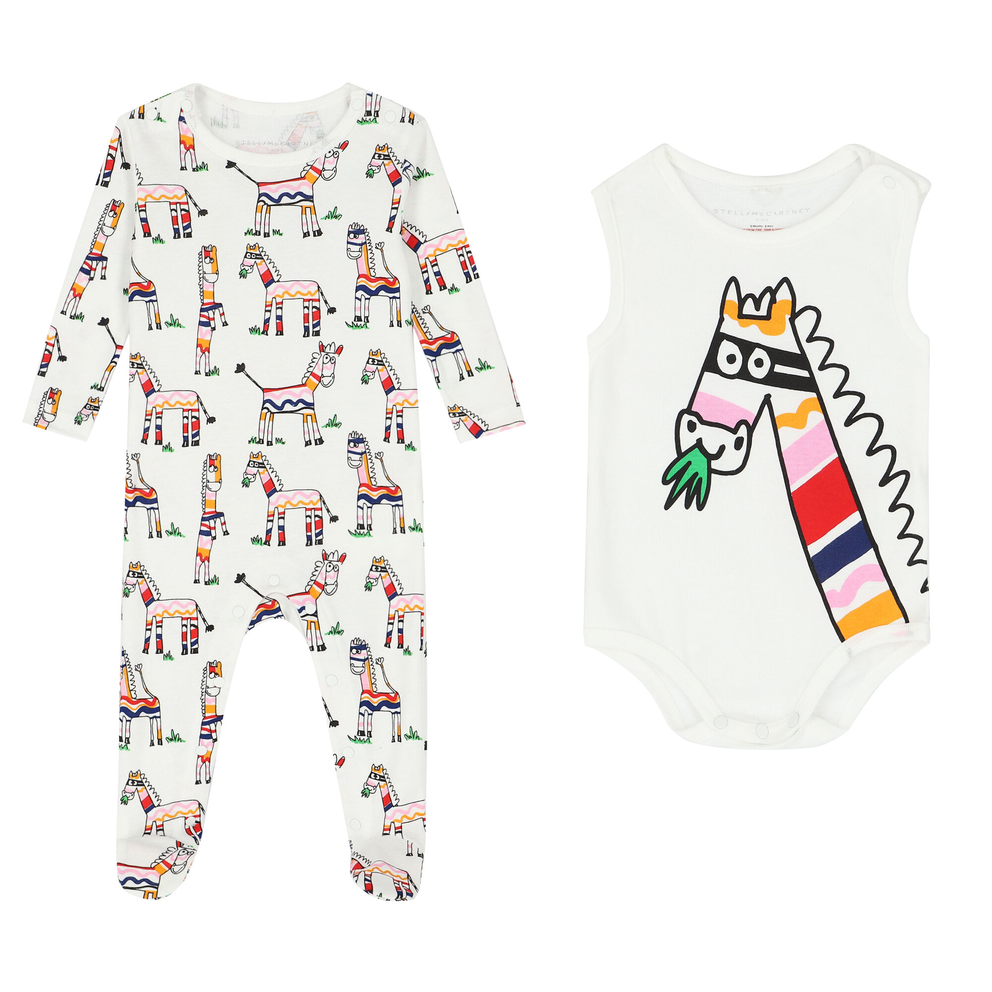 Stella McCartney Baby Boys White Zebra Babygrow Set Junior Couture Kuwait