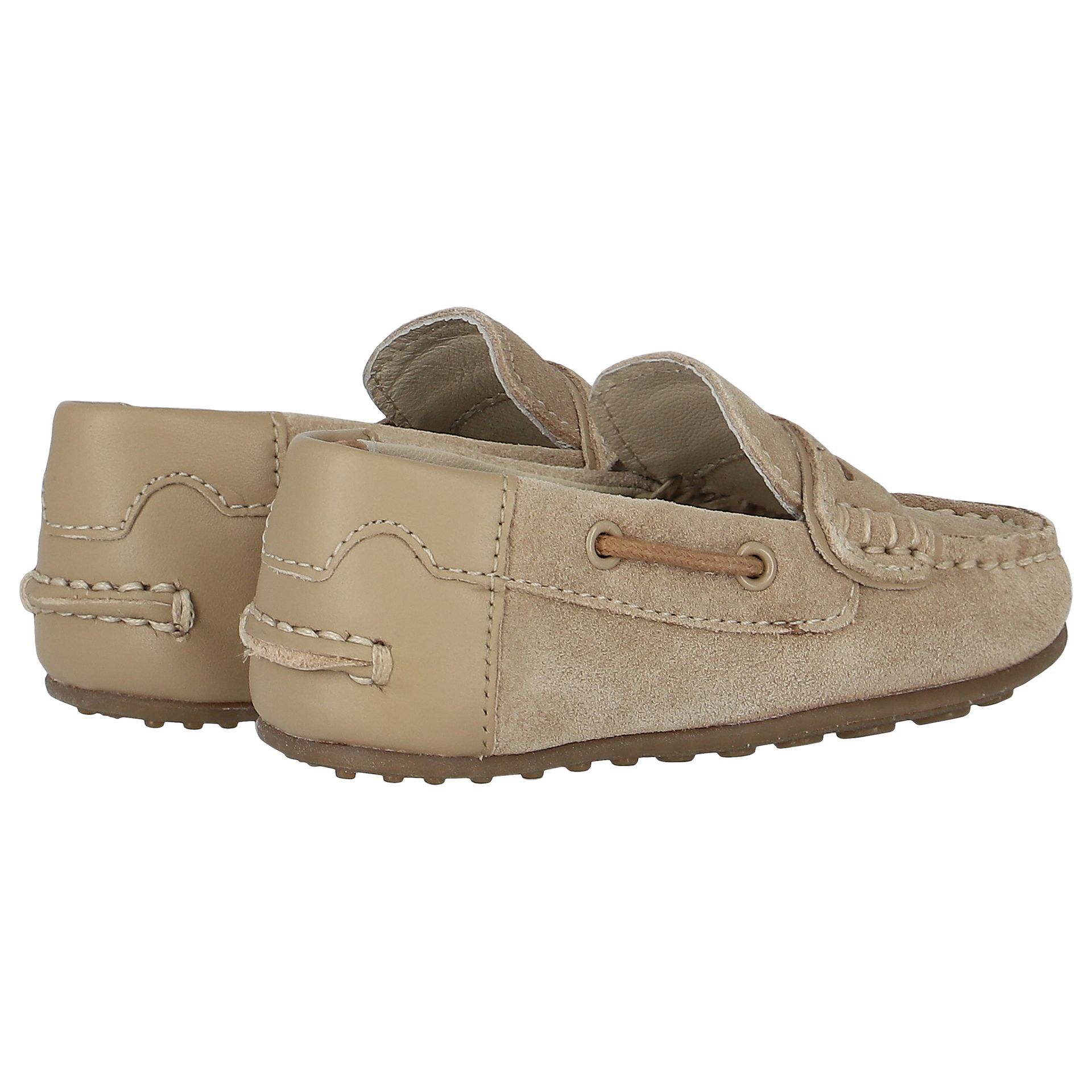Mayoral Younger Boys Beige Suede Leather Loafers Junior Couture
