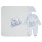 Baby Girls Blue & White Teddy Bear Babygrow Gift Set, 1, hi-res