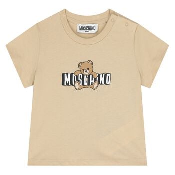 Younger Beige Teddy Bear Logo T-Shirt