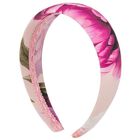 Girls Pink Peony Headband, 1, hi-res