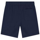 Boys Navy Blue Logo Shorts, 1, hi-res