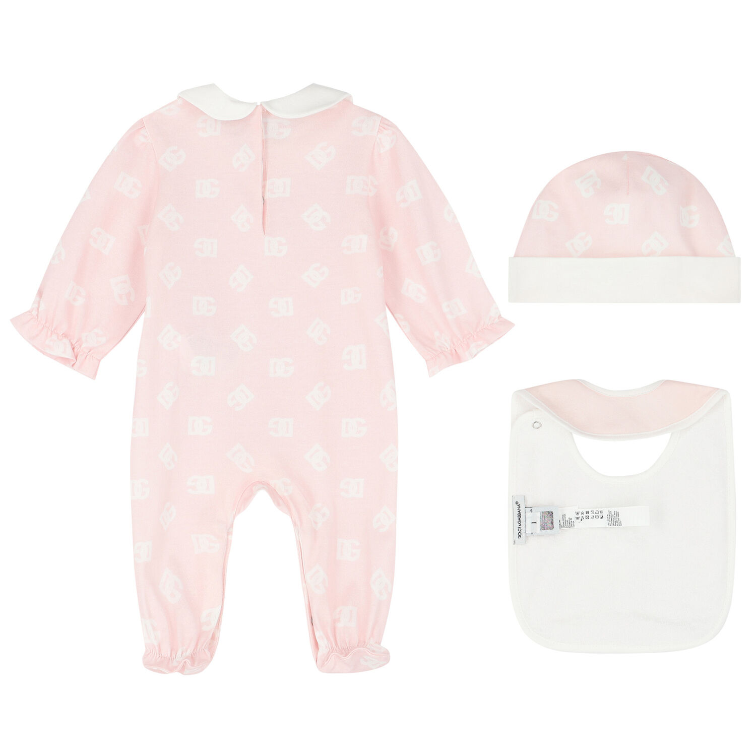 Baby Girls Pink Logo Babygrow Set, 1, hi-res