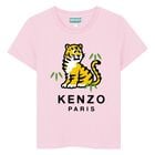 Girls Pink Tiger Logo T-Shirt, 1, hi-res