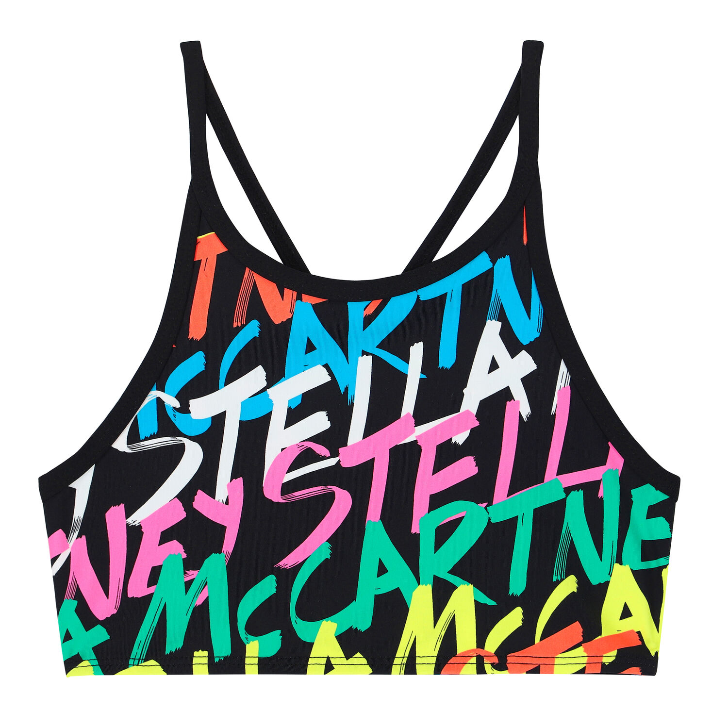 Girls Black Logo Bra Top, 1, hi-res image number null