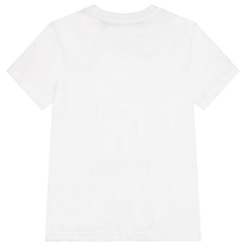 Boys White Fishing Polo Bear T-Shirt