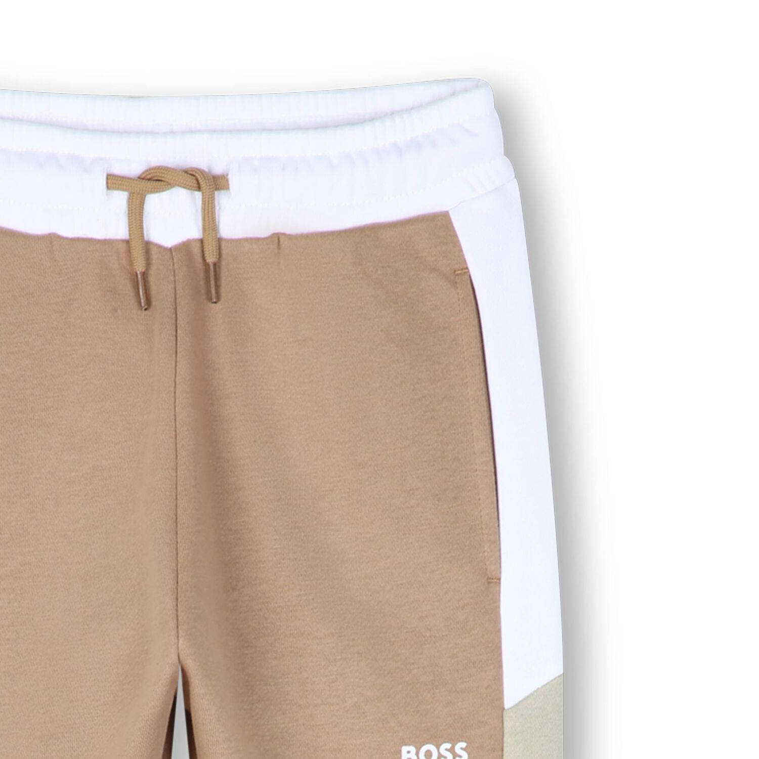 Boys Beige Logo Joggers, 3, hi-res