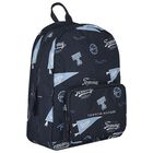 Boys Navy Blue Logo Backpack, 1, hi-res