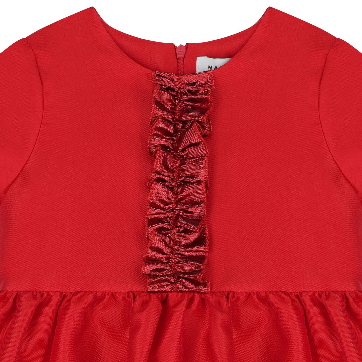Girls Red Ruffled Dress, 1, hi-res image number null
