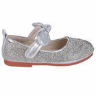 Girls Silver Ballerina Shoes, 1, hi-res