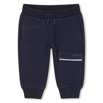 Younger Boys Navy Blue Logo Joggers