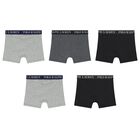 Boys Grey & Black Logo Boxer Shorts ( 5-Pack ), 1, hi-res