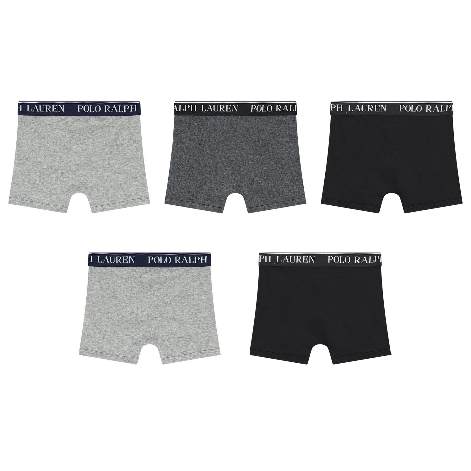 Boys Grey & Black Logo Boxer Shorts ( 5-Pack ), 1, hi-res