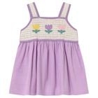 Younger Girls Lilac & Ivory Flower Dress, 1, hi-res