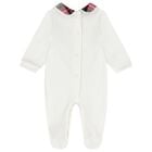Baby Boys Ivory Tartan Babygrow, 1, hi-res