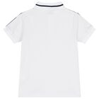 Boys White & Navy Blue Polo Shirt, 1, hi-res