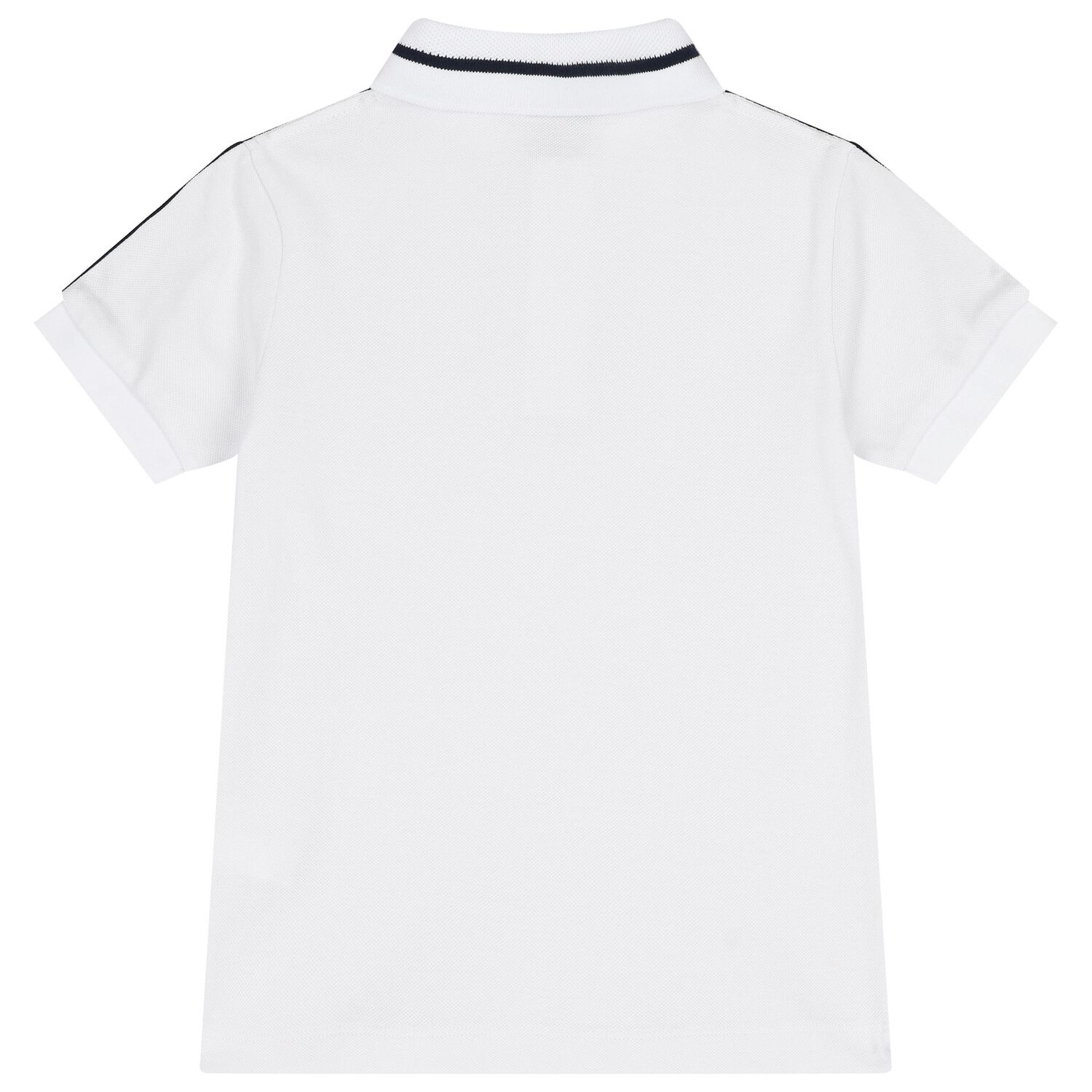 Boys White & Navy Blue Polo Shirt, 1, hi-res
