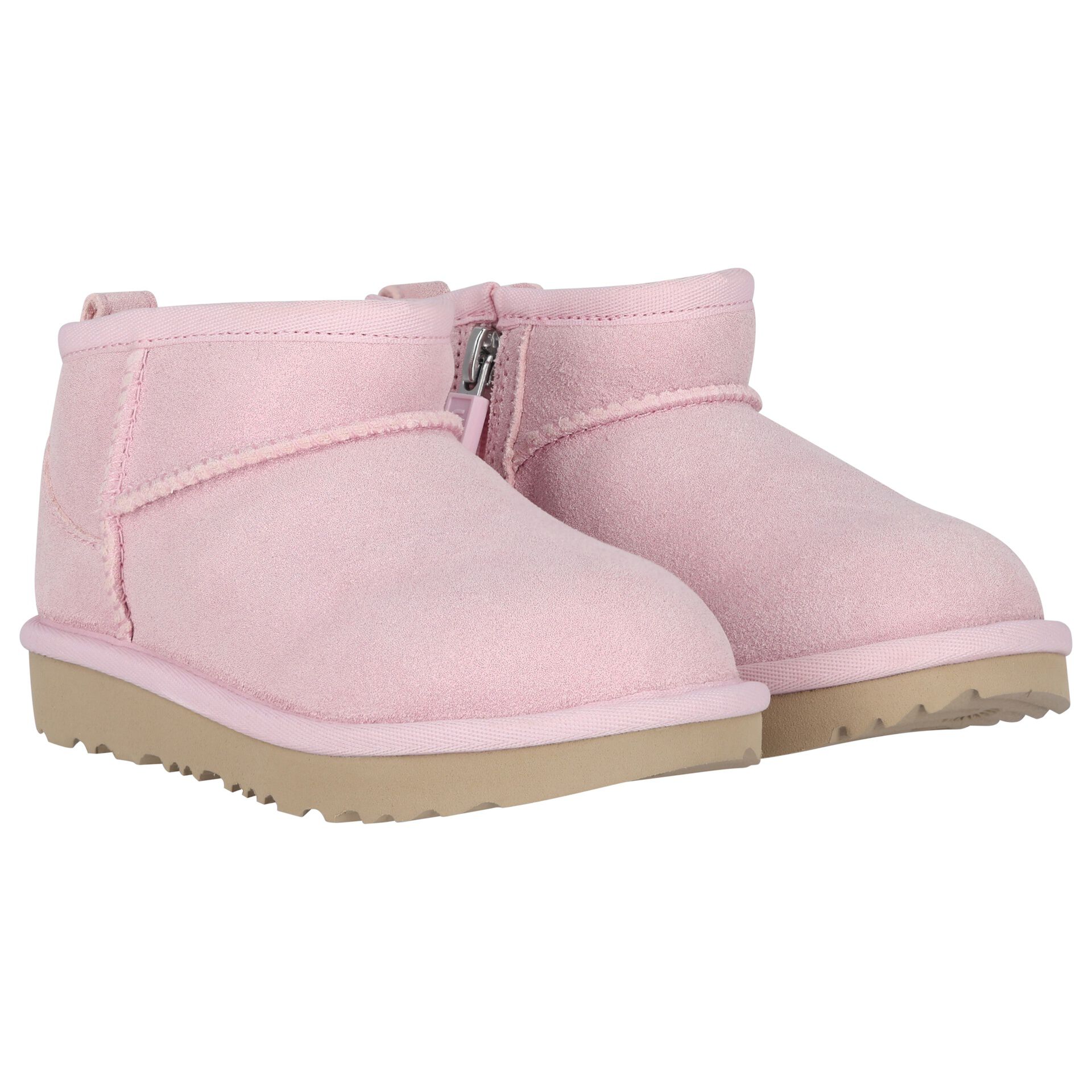 UGG Younger Girls Pink Classic Ultra Mini Suede Boots | Junior Couture