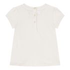 طقم شورت  بولو للبنات  تارتان بطبعة الدب باللون العاجي والوردي والأزرق للاطفال, 1, hi-res