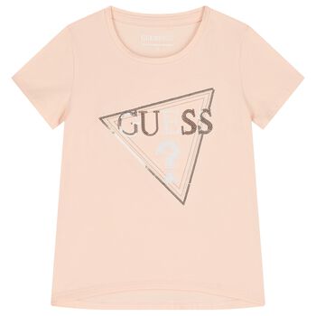 Girls Pink Embellished Logo T-Shirt