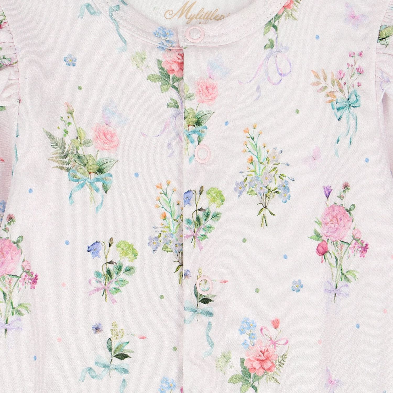 Baby Girls Pink Floral Babygrow, 1, hi-res image number null