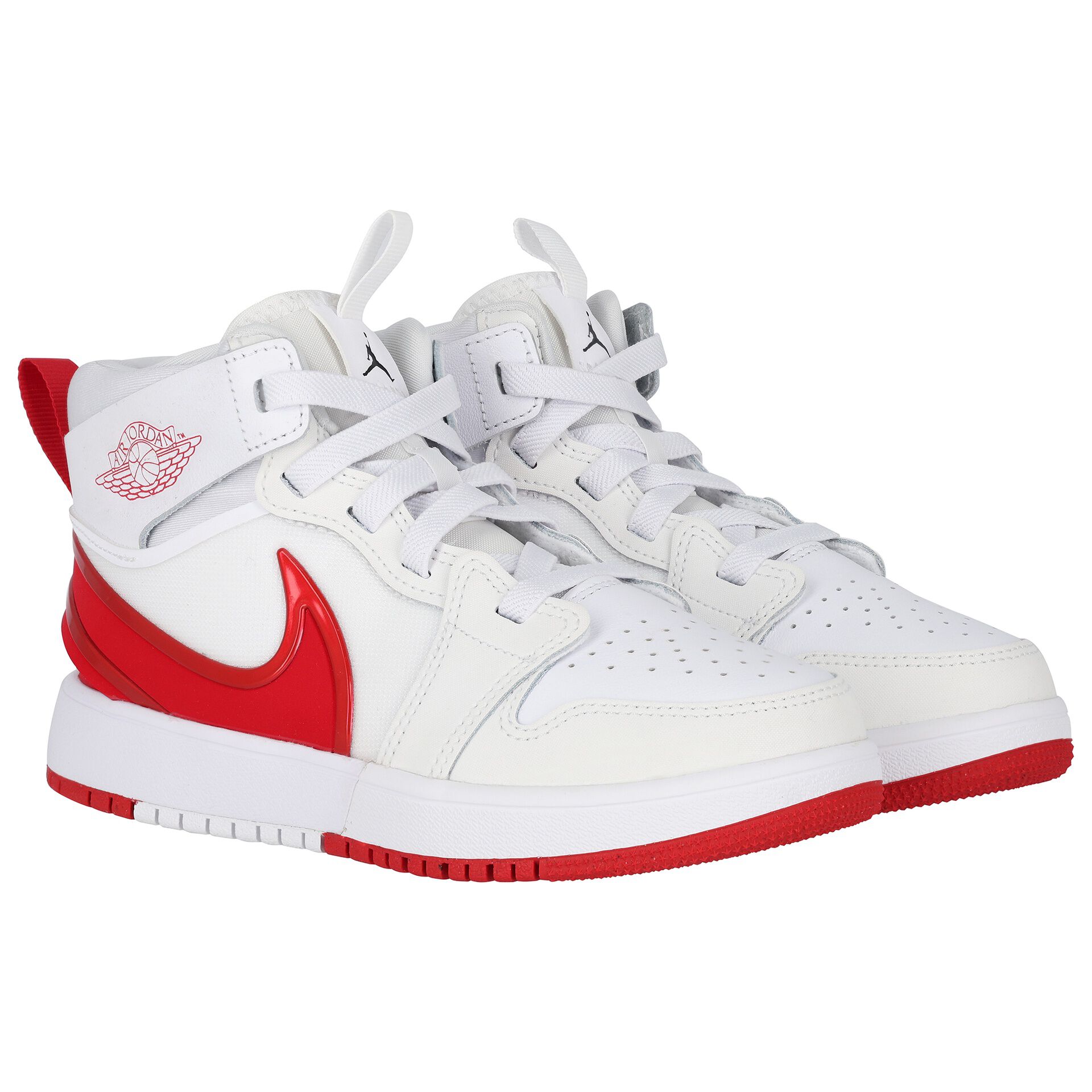 triple white jordan 1 mid junior