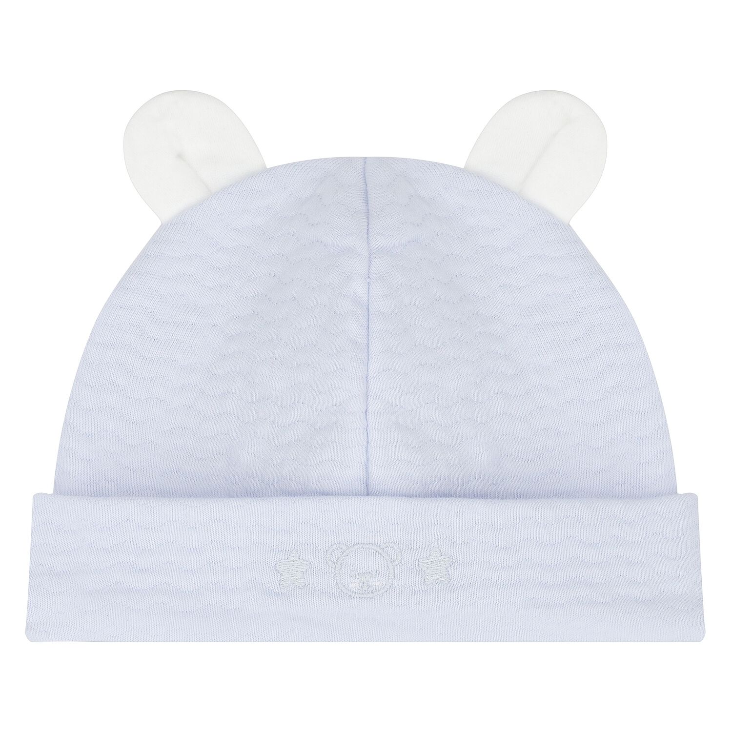 Baby Boys Blue Embroidered Hat, 1, hi-res