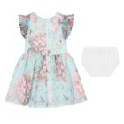 Younger Girls Aqua Blue Tulle Dress Set, 1, hi-res