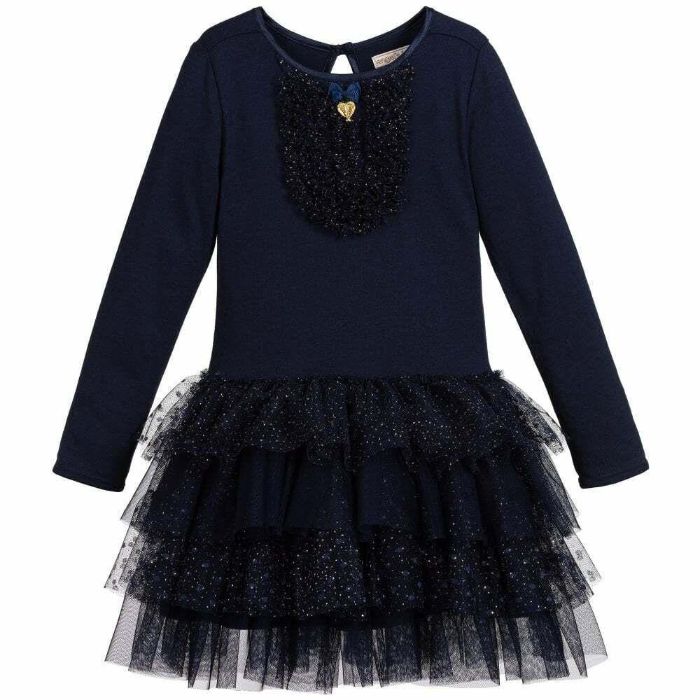 girls navy tulle dress