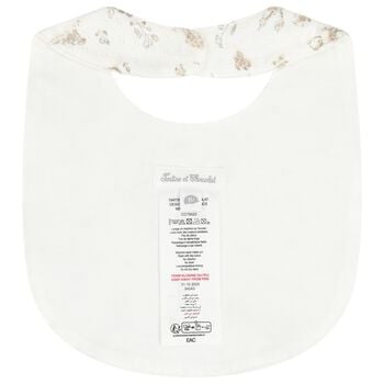 Ivory & Beige Teddy Bear Baby Bib