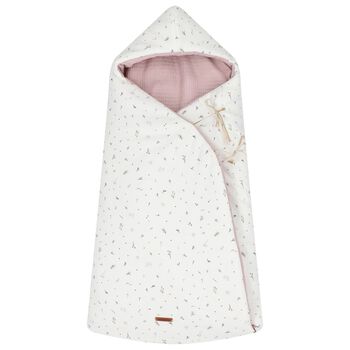 Baby Girls Ivory & Pink Hooded Reversible Nest