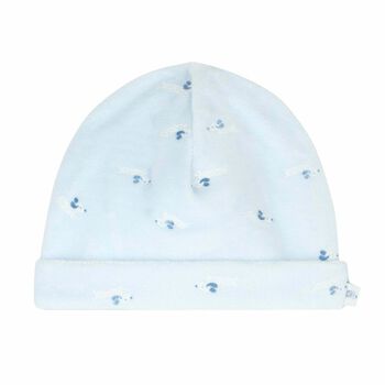 قبعة اطفال مطبعة باللون الازرق