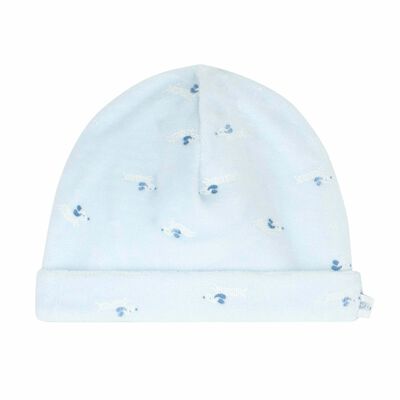 Baby Blue Printed Velour Hat