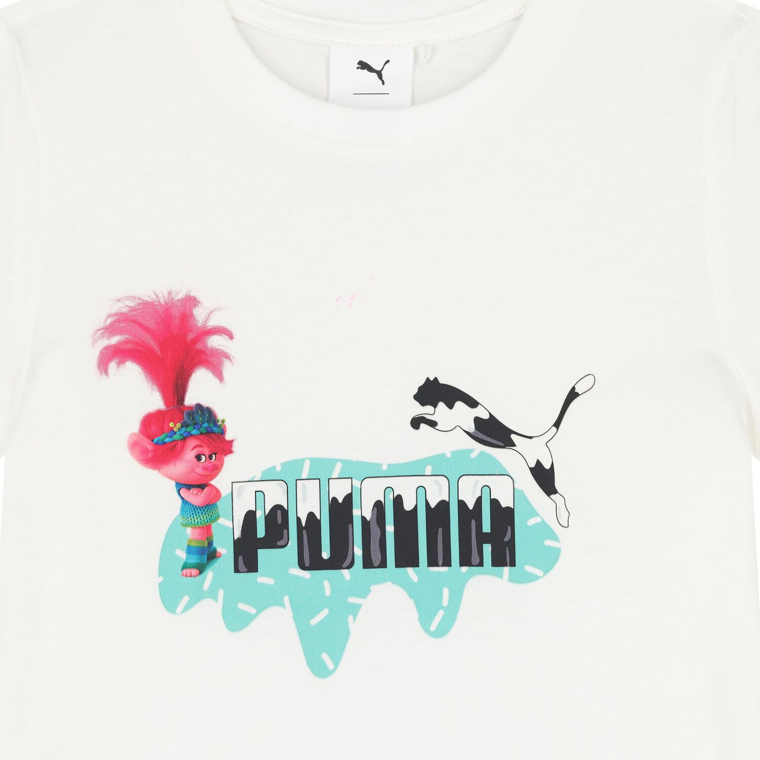 Girls White Trolls Logo T-Shirt, 2, hi-res image number null