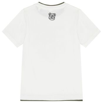 Boys White Teddy Bear T-Shirt