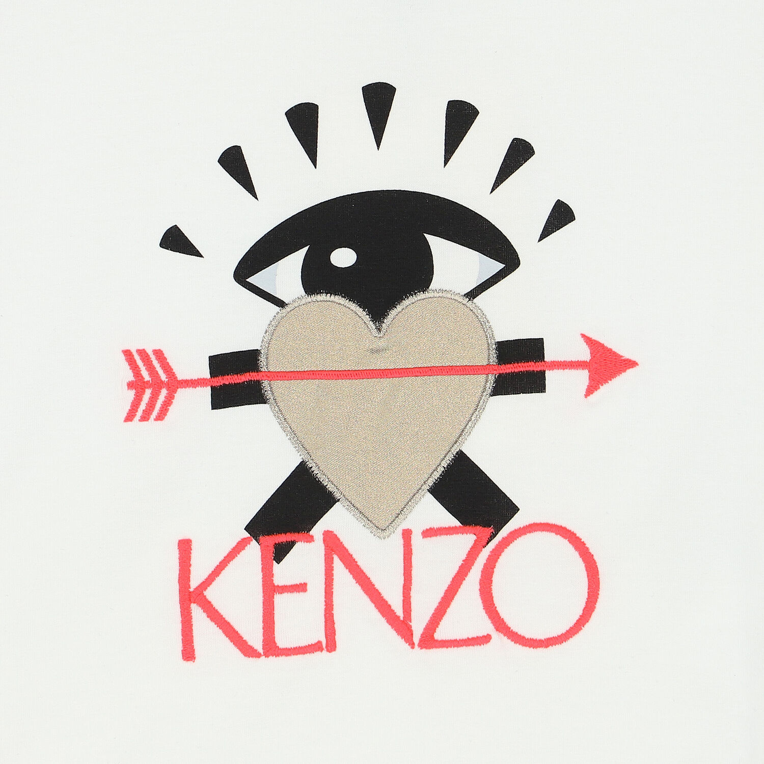 Girls White & Gold Logo T-Shirt, 1, hi-res image number null