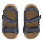 Boys Navy Blue & Beige Logo Sandals, 3, hi-res