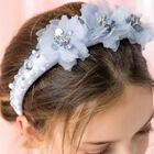 Girls Blue Flower Headband, 1, hi-res
