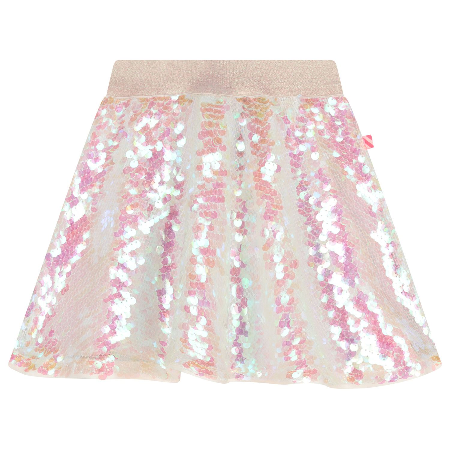 Girls Pink Iridescent Sequin Skirt, 1, hi-res