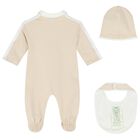 Beige Logo Babygrow Gift Set, , hi-res