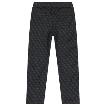 Boys Black & Red Logo Joggers