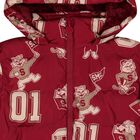 Boys Burgundy Lion & Tiger Puffer Jacket, 1, hi-res