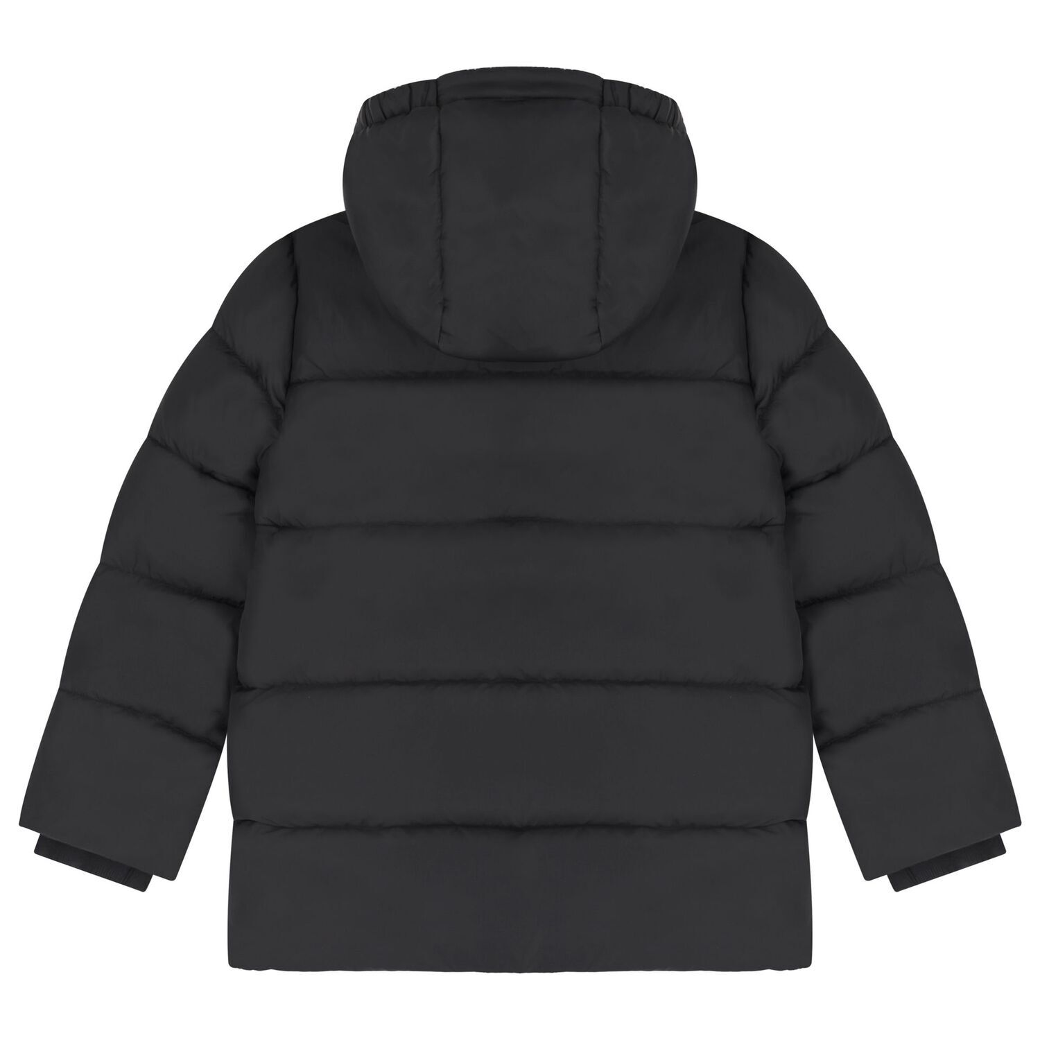Boys Black Logo Padded Puffer Jacket, 2, hi-res